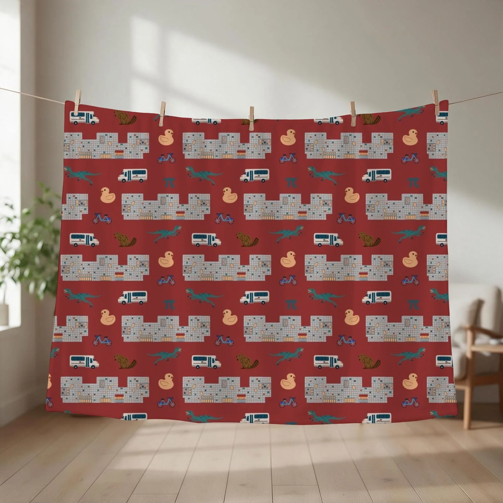 MIT Simmons Dorm Imagery Throw Blanket Picnic Plaid bed plaid Moving Blankets