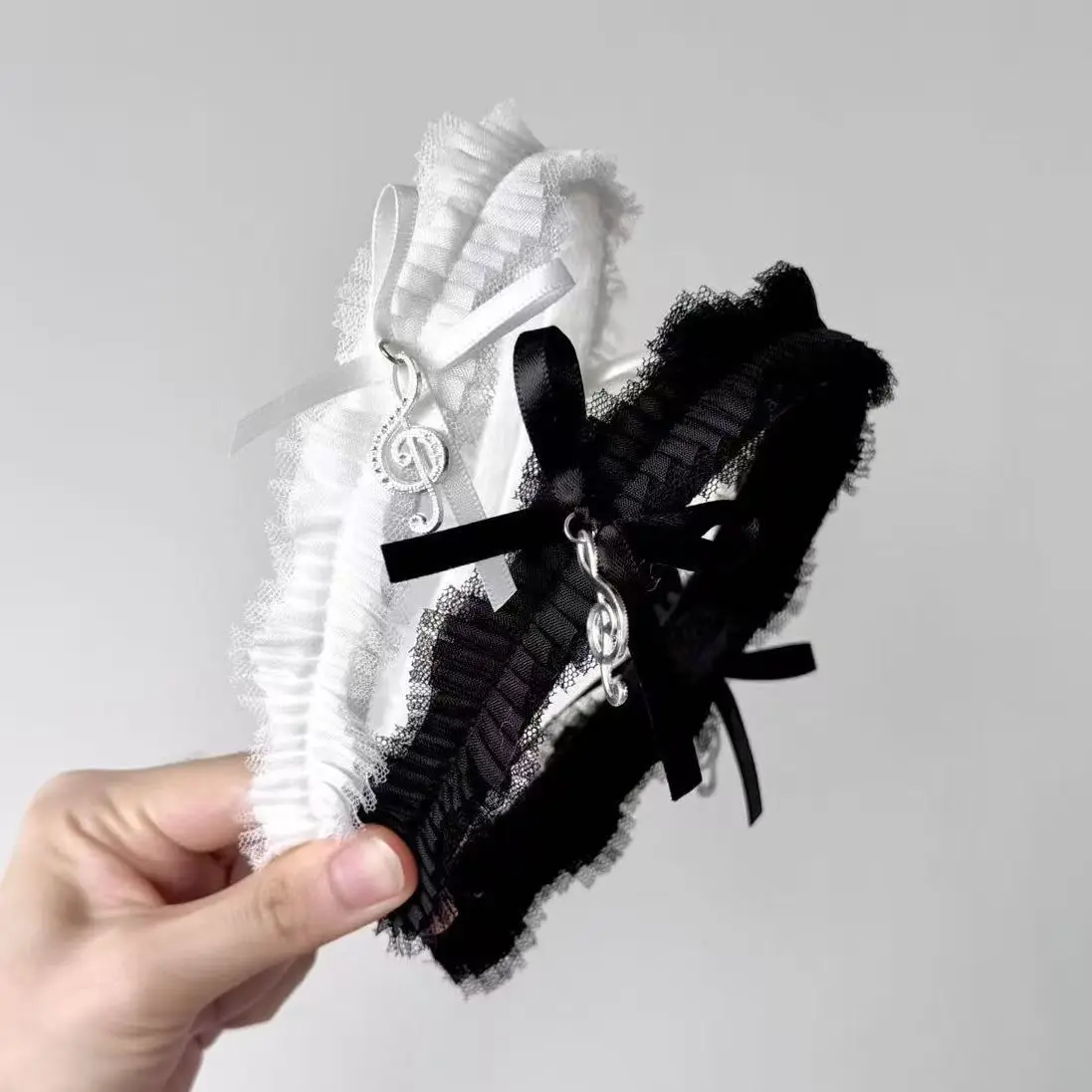 Y2K Girl Bow Note hoofdband - Kant Vintage haaraccessoire met notitiedecoratie Sweet Ins stijl Cosplay