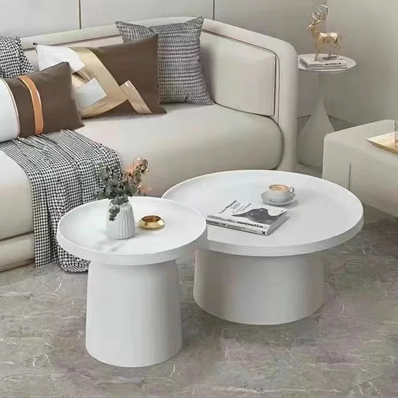 Set Circular Coffee Table Modern Design Nordic Minimalism Coffee Table Home Space Saving Caffè Tavoli Living Room Furniture