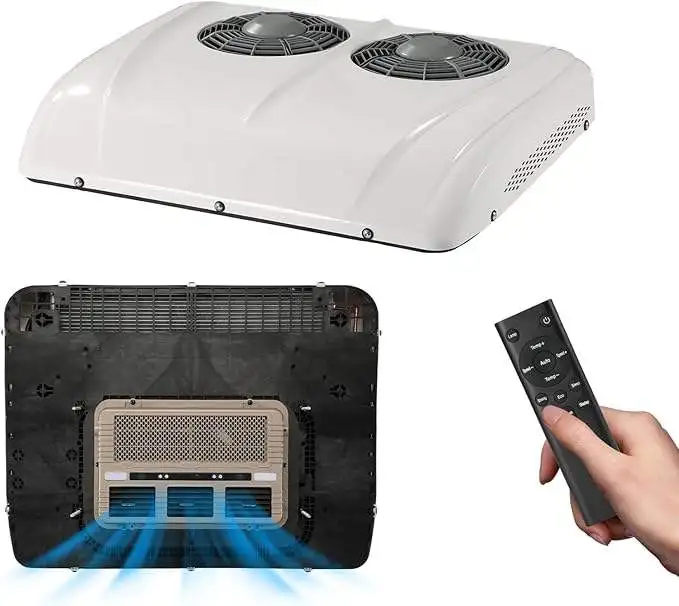 

12V Truck RV Roof air Conditioner, Dual Fan/silent RV DC Air Conditioner Suit for Trucks, Campers, Buses, RVs, Trailers