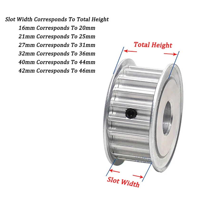 1Pcs Timing Belt Pulley AF-Type HTD-8M22Teeth~26Teeth Pitch 8mm Belt Pulley Slot Wide 16/21/27/32/40mm