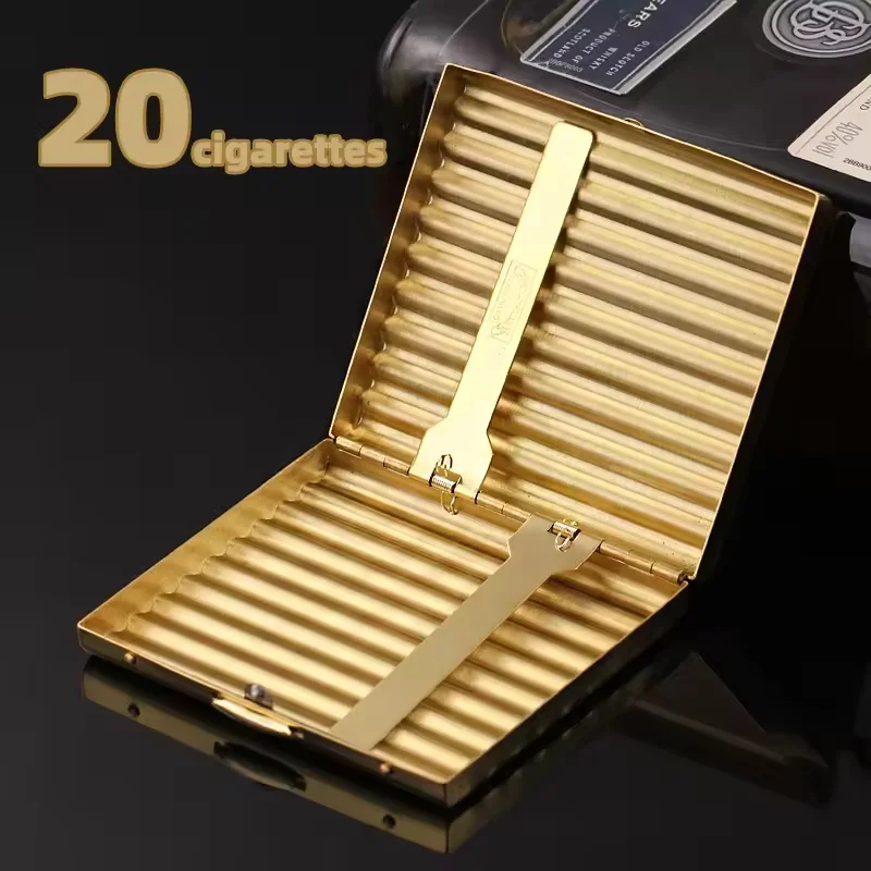 20 Cigarettes Case 80mm Hand-rolled Cigarette Holder Portable Corrugated Metal Box Thick Moisture-proof Smoking Accessories