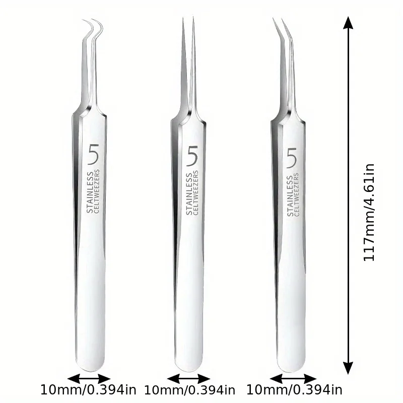 Einfach zu bedienendes Akne-Extraktor-Set aus Edelstahl – hypoallergene Schönheitspinzette für klare Haut, perfekt für Anfänger