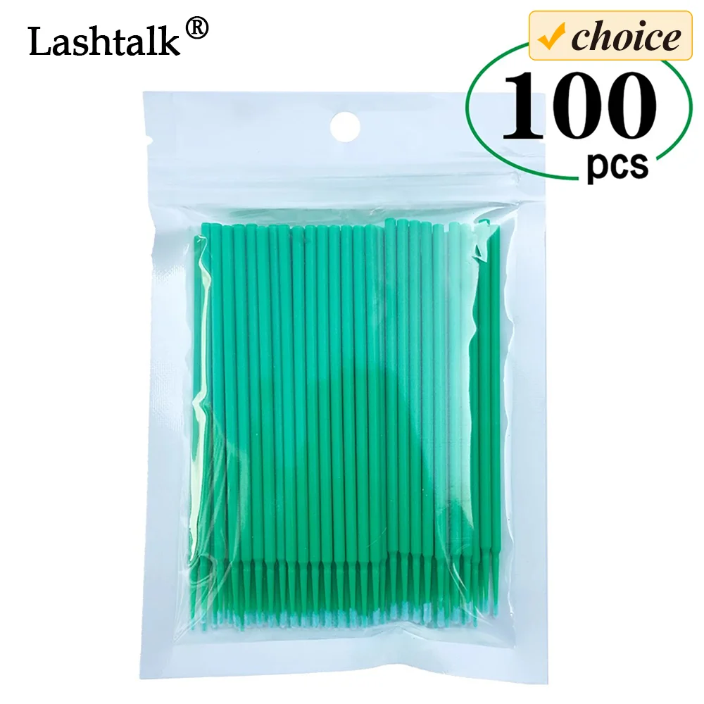 Lashtalk 100 sztuk/partia narzędzia do makijażu mikro trwałe jednorazowe aplikatory do przedłużania rzęs szczotka do sztucznych rzęs klej do czyszczenia