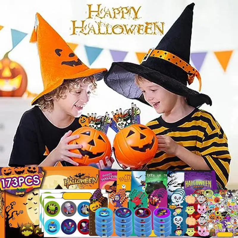 

Halloween Prizes For Kids Party 173PCS Halloween Party Toys Assortment For Kids Halloween Party Favors Prizes Box Toy Assortment