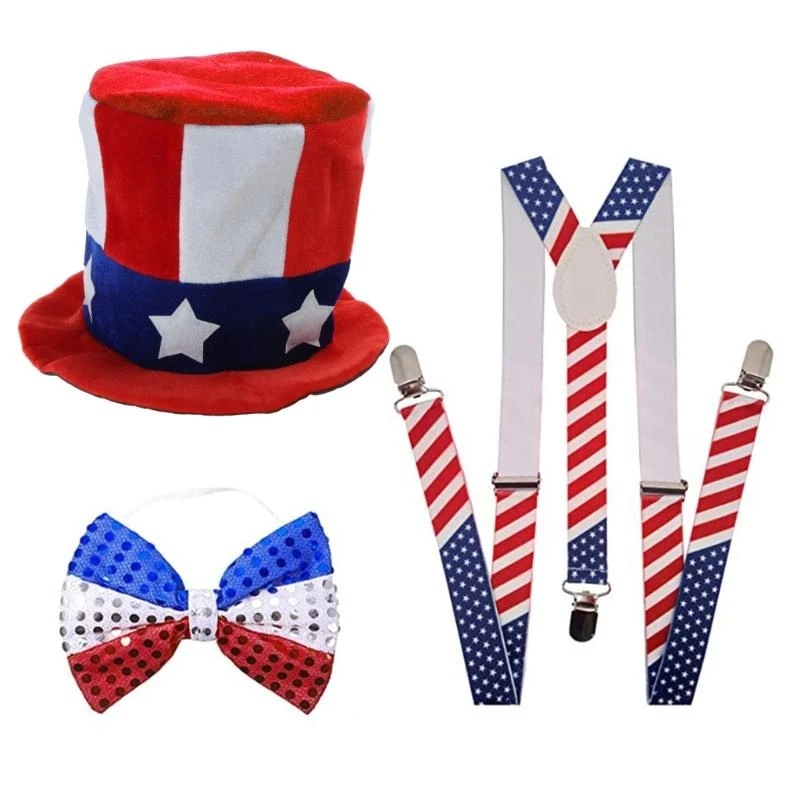 

Y5GC Independance Day Uncle-Sam Costume Set Cosplays Accessory for Gilrs Women