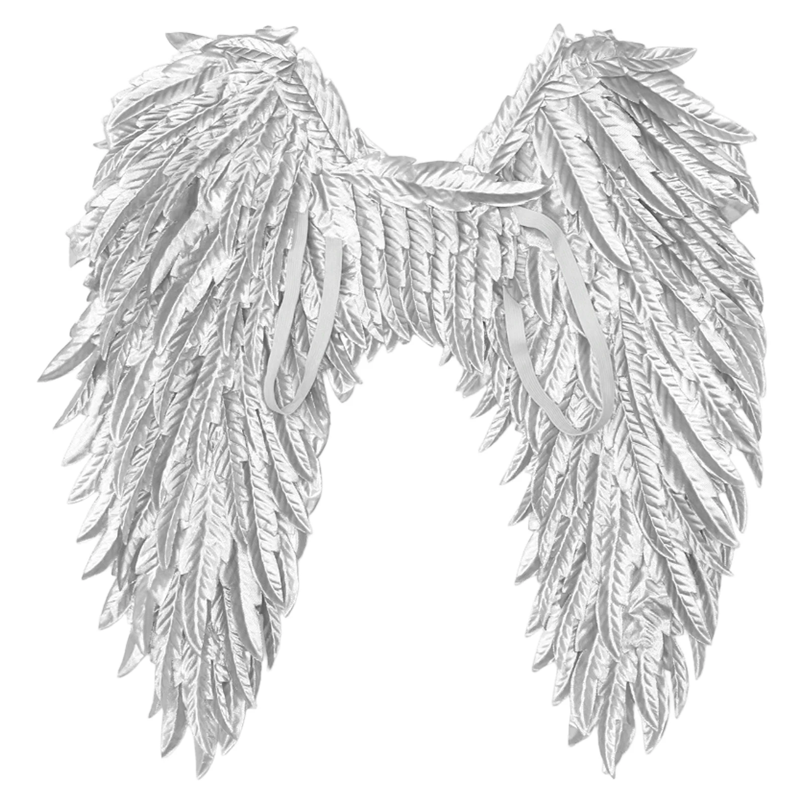 1Pc Unisex Womens Mens Angel Wings Elastic Straps Feather Wings+Headband for Halloween Cosplay Party Performance Accessory Props