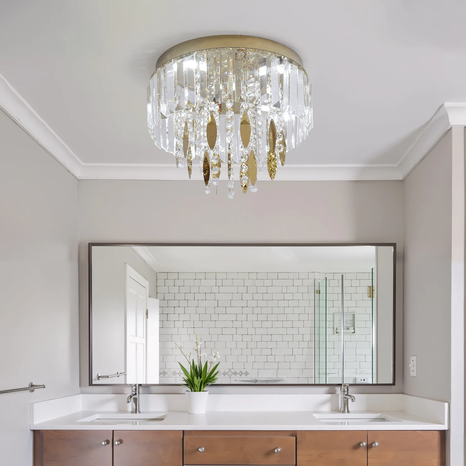 أضواء السقف الكريستال ثريا ذهبية الحديثة الفاخرة Led مصباح السقف غرفة المعيشة غرفة نوم الطعام إضاءة ديكورية المنزل