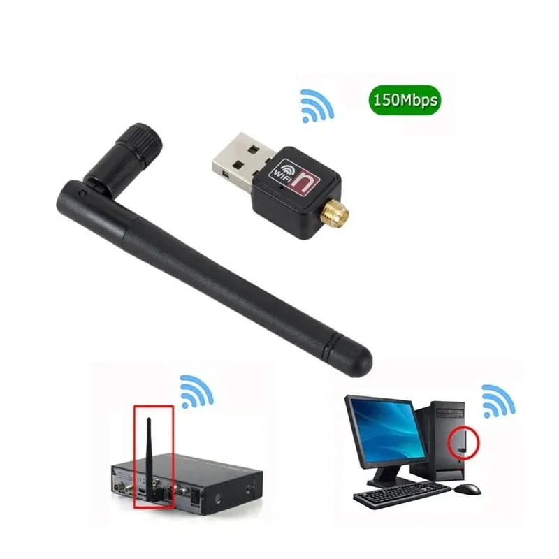 Adaptador Wi-Fi sem fio de alta velocidade, USB, Desktop, Notebook, AP, Placa de rede sem fio, 802.11, 802.11, 150Mbps, 2dB
