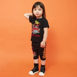 Summer Hot-Selling Light Luxury Brand Black Super Pacifier Printed Pure Cotton Children's T-Shirt Versatile Boy And Girl T-Shirt