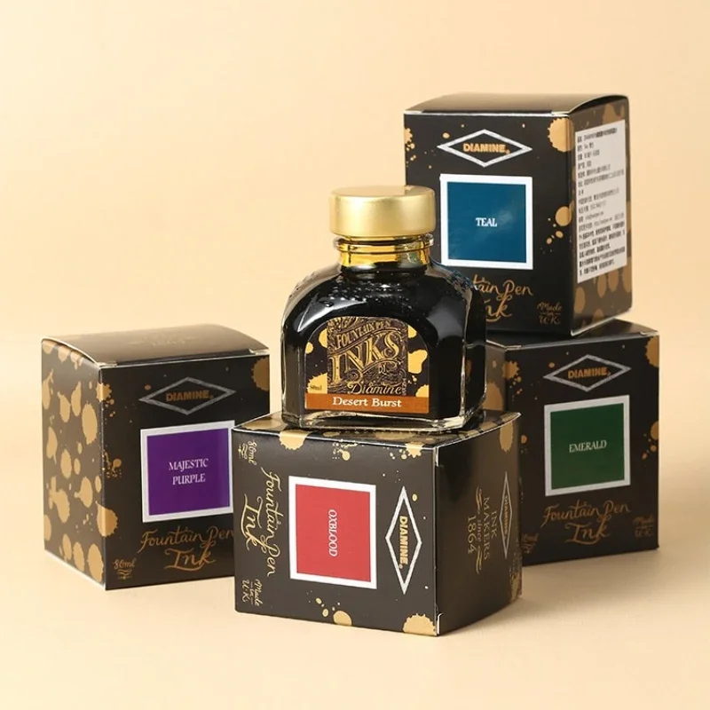80ml British Original Diamine Color Ink Multi Shades Art Painting Ink for Fountain Pen Dip Pen Writing Drawing Stationery Ink
