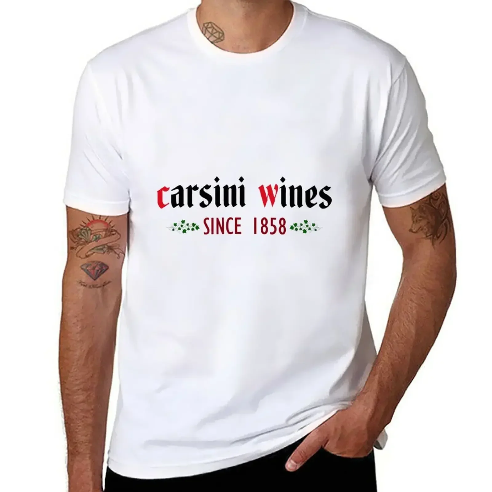 Carsini Wines. Since 1858 T-Shirt graphics summer clothes graphic t shirts men tshirt