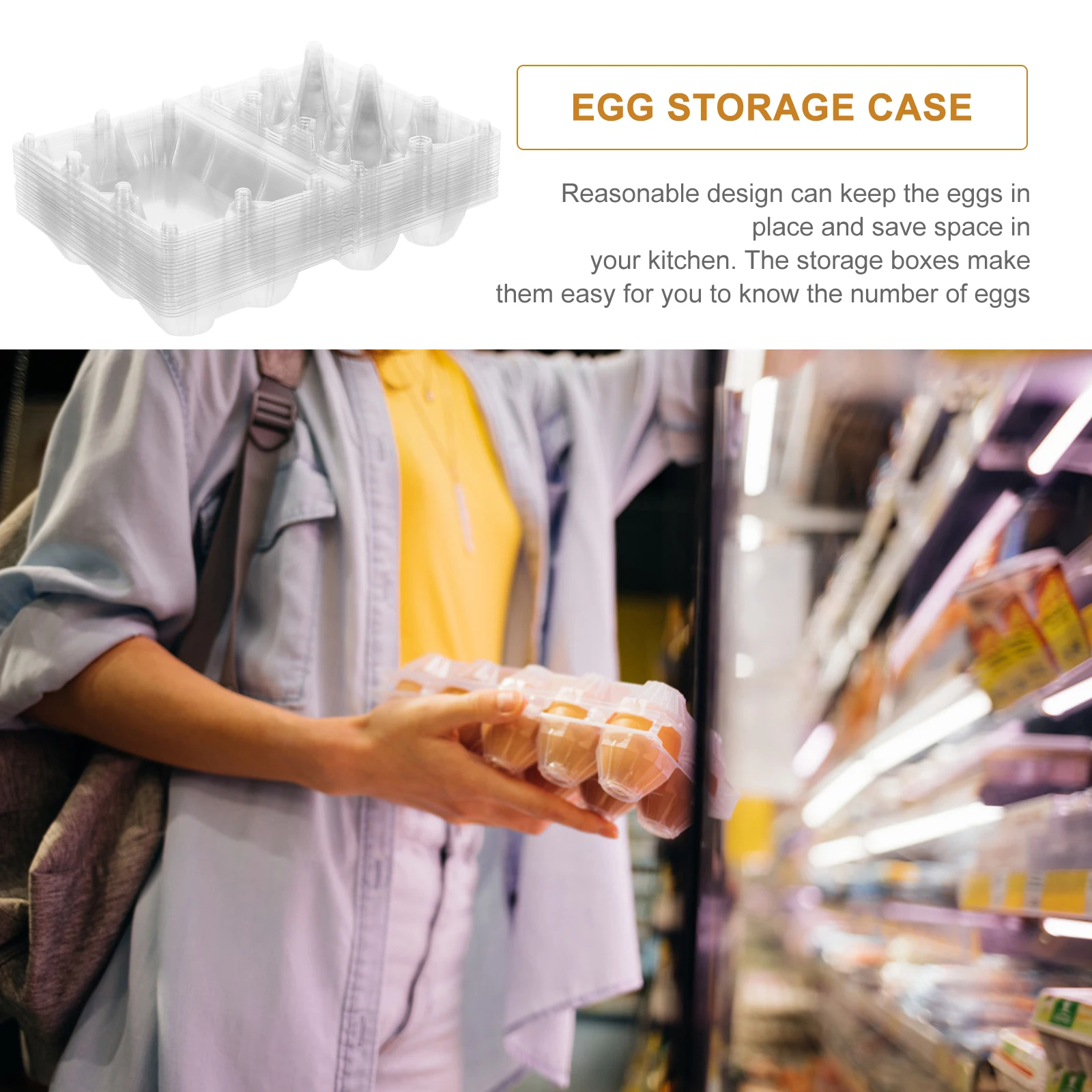 

20pcs Egg Storage Box Plastic Transparent Container With Lockable Cover Breathable Fresh Keeping Egg Organizer Case For
