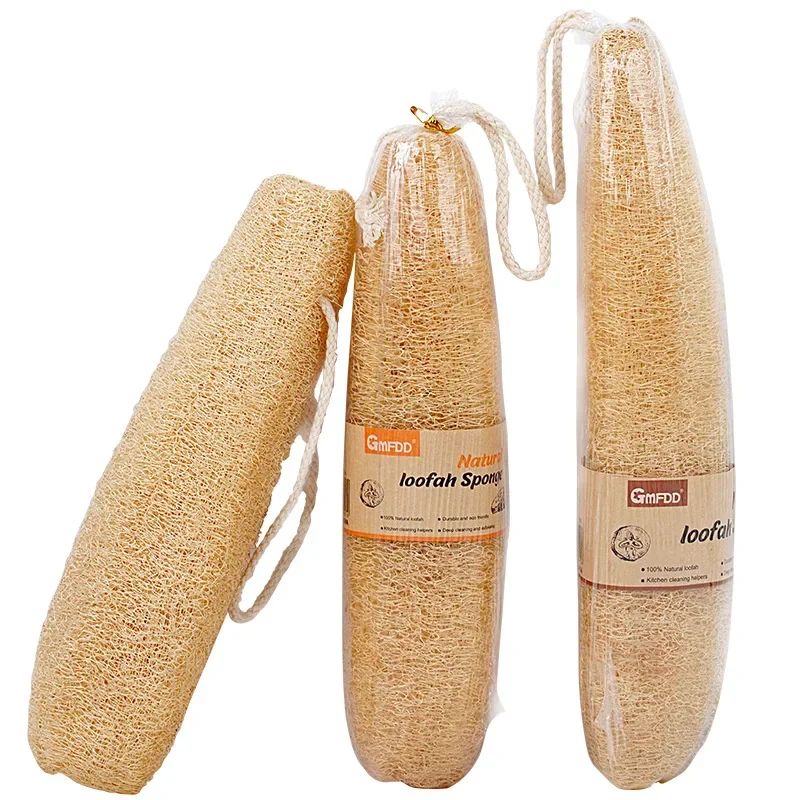 Całkowicie naturalne organiczne gąbki Loofah złuszczająca wanna pod prysznic Loofah Luffa gąbka do ciała do SPA Beauty pielęgnacja skóry około 30-40cm