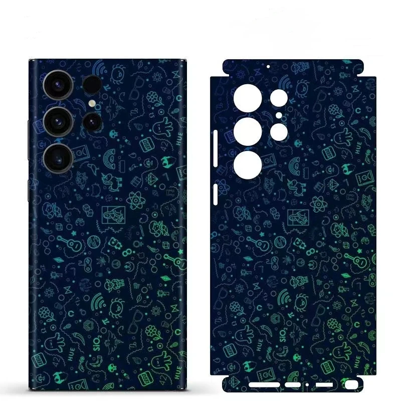 3M Decalcomania colorata per Samsung Galaxy S24 S23 S25Ultra Plus Pellicola proteggi schermo posteriore Cover 3M Wrap Adesivo opaco