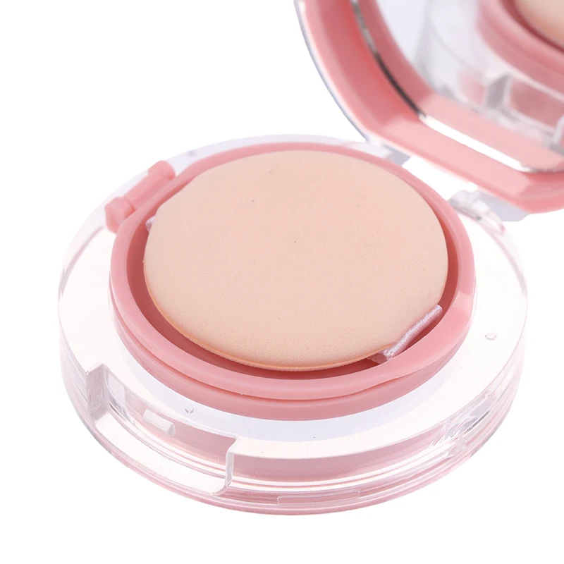 1pc rosa mini almofada de ar fundação diy caixa vazia puff com espelho para bb creme recipiente cosmético caso maquiagem cuidados com a pele