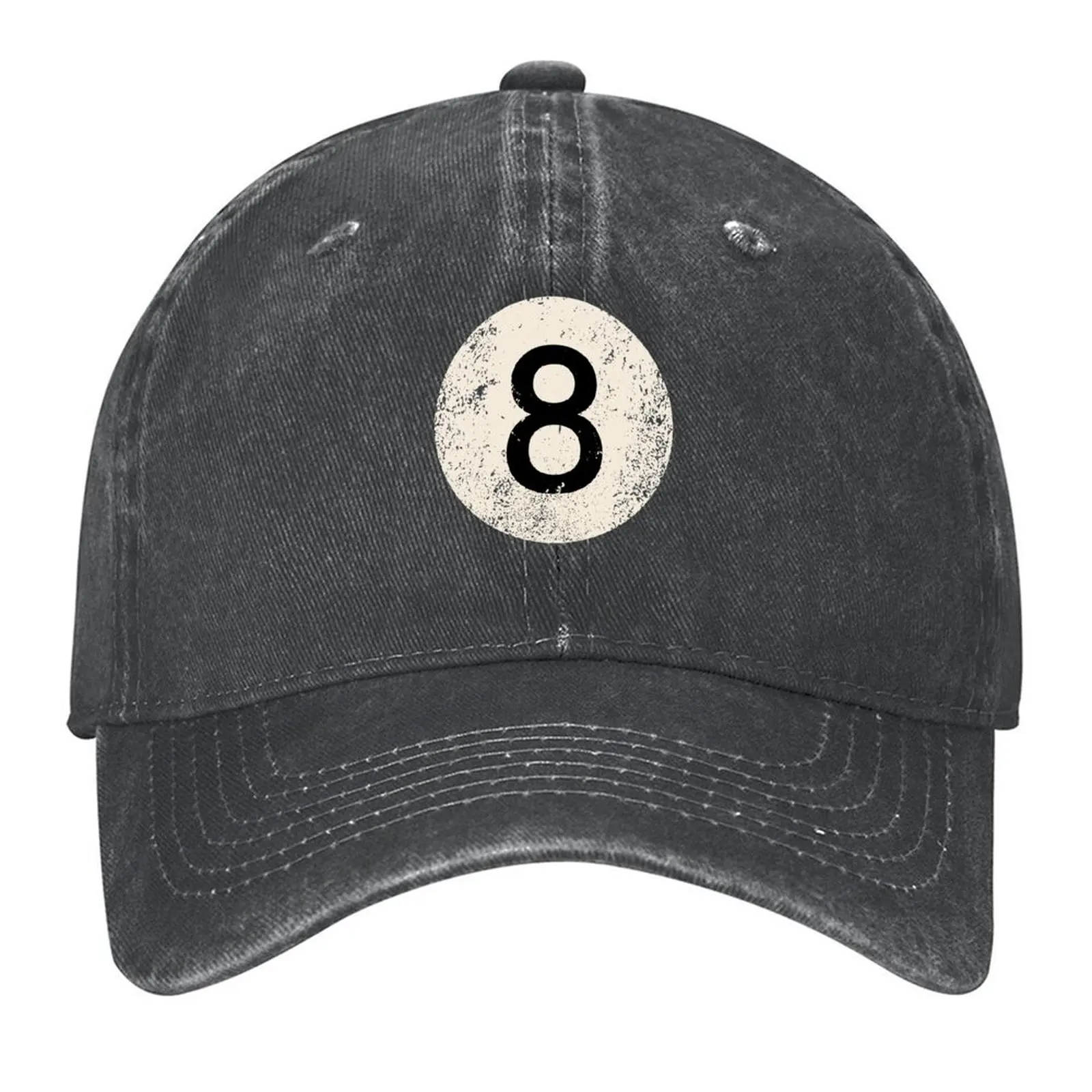 

Black pool billiard ball number 8 Pool 8 Ball vintage Baseball Cap Hat men custom Hat hiking hat Girl'S Hats Men's