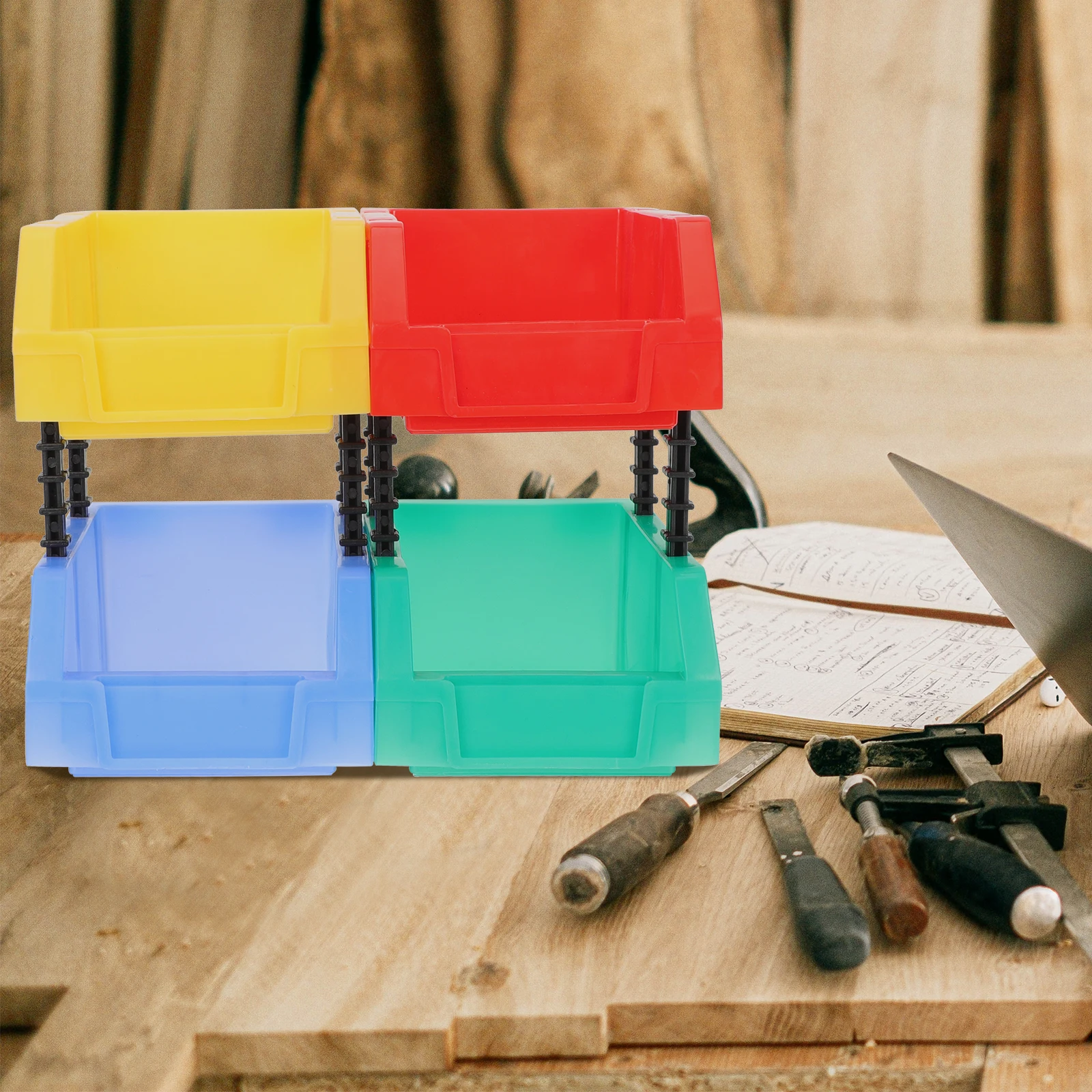 

Plastic Box Combination Lightweight Storage Containers Garage Shelf Organization Bins Snack Hardware Toy Storage Nesting