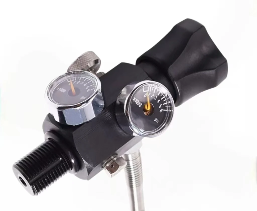 ACECARE 30Mpa High Pressure Gauge Valve Filing Station Thread 5/8-18UNF Dual Gauge