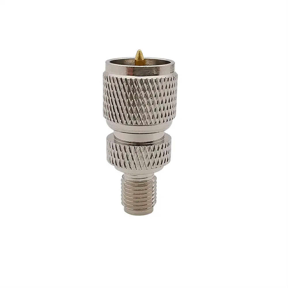 Mini UHF Plug Male SMA Jack Female Nickel Coaxial Adapter