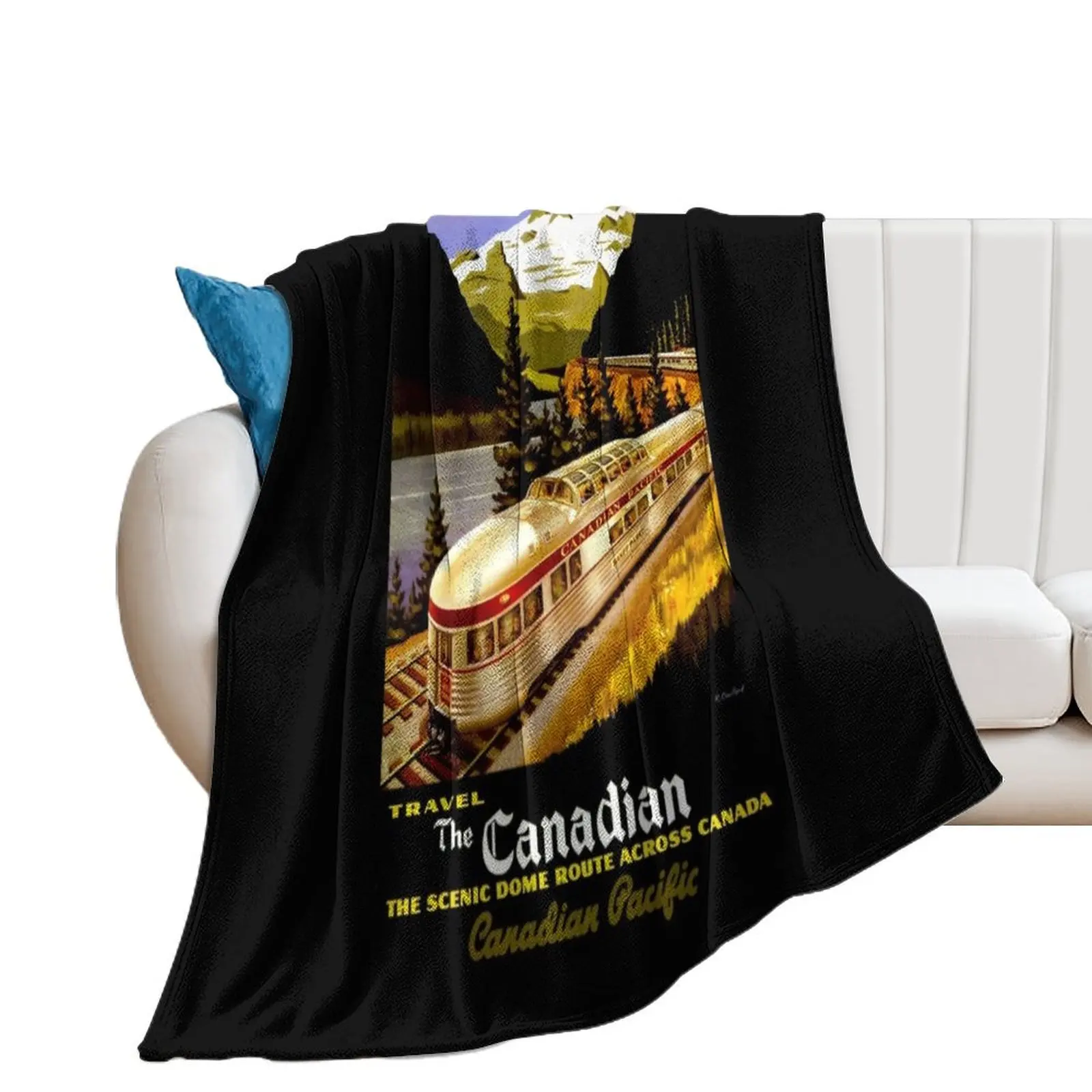 

Canadian Pacific - The Scenic Dome - Vintage Travel Throw Blanket sofa bed Soft Hairys Multi-Purpose Blankets