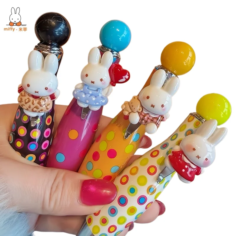 Brand New Miffy Cartoon Cute Rotating Ballpoint Pen Neutral Chubby Pen Feels Smooth Cute and Round Girly Suitable for Students
