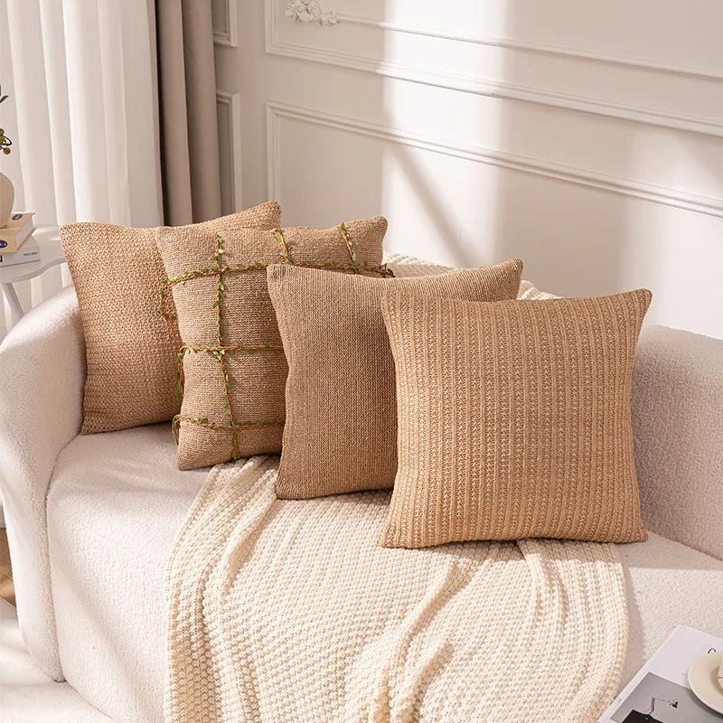 30X50/45X45CM Beige Woven Throw Pillow Cover Modern Simple Stamping Waist Cushion Cover Decor Home Decorative Pillowcas