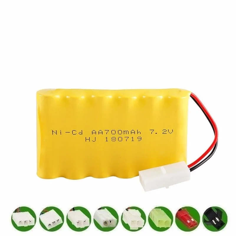 7.2v 700mAh Battery + 7.2V Charger For RC Cars Robots Tanks Guns Boats 7.2v NiCD Battery Aa 700ma 7.2v Rechargeable Battery Pack