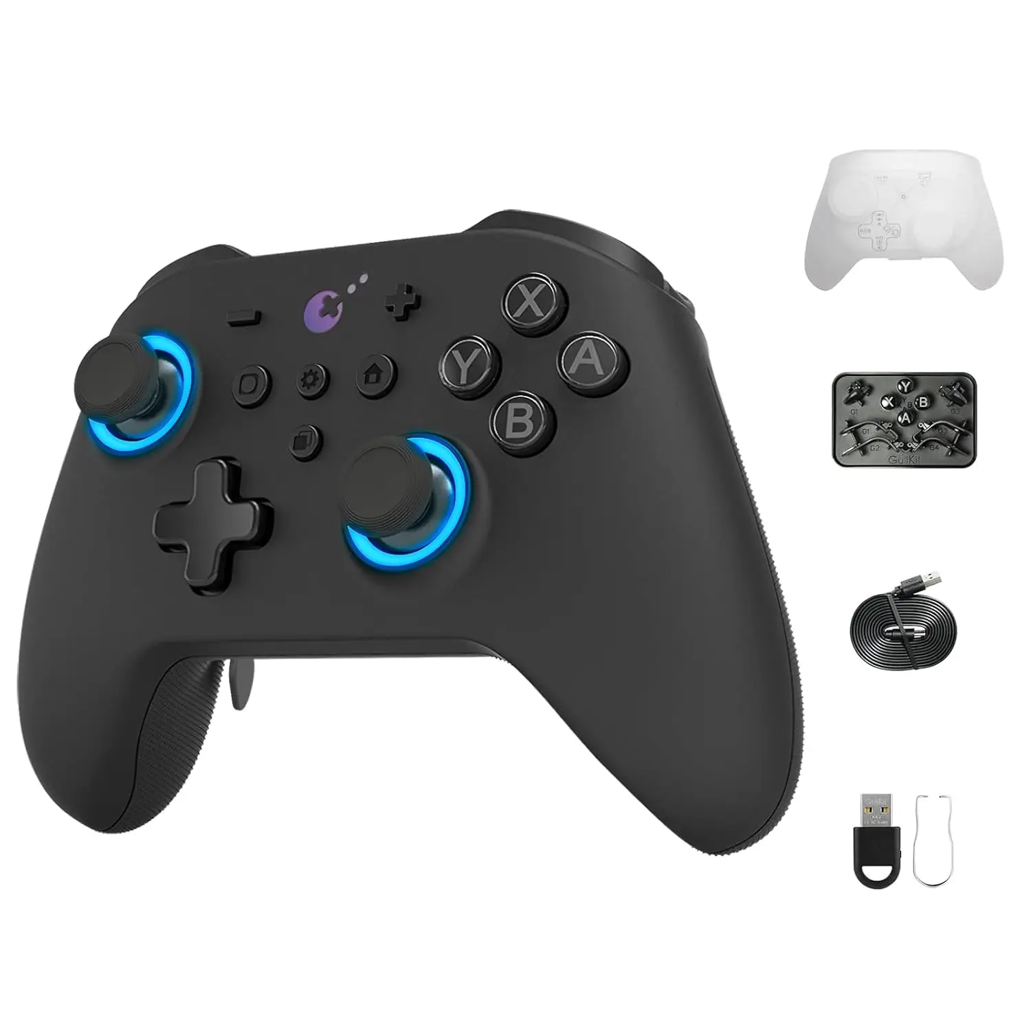 Wireless Controller with Hall Effect Joysticks, 1000Hz Polling Rate, 4 Back Buttons, Compatible with Switch/Switch 2/OLED/PC/iOS/Android
