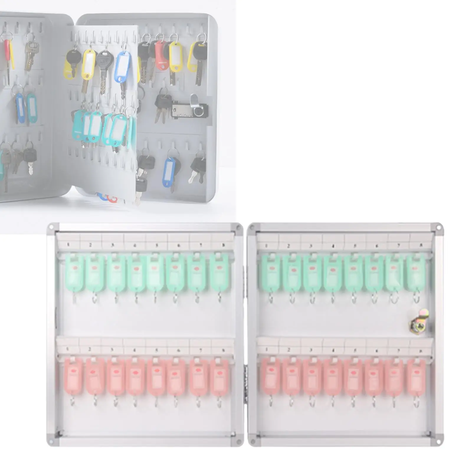 Key Storage Box with Key Tag Labels Wall Mount Management Security Locker Case Key Organizer Holder for Hotels Car Office Key