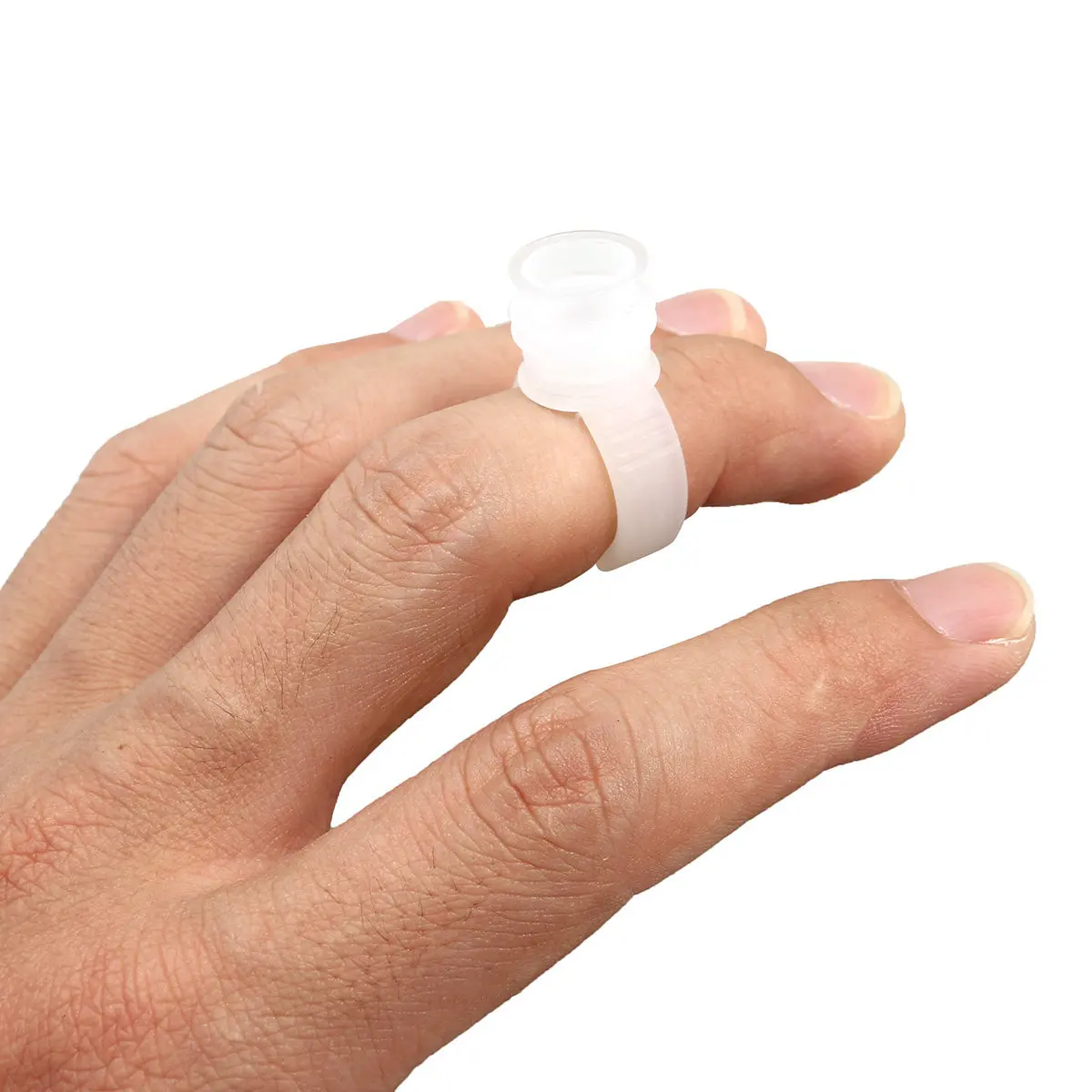 

200Pcs Disposable Clear Ink Cups for Eyebrow Tattooing and Eyelash Extension Professional Pigment Containers Rings and Cups