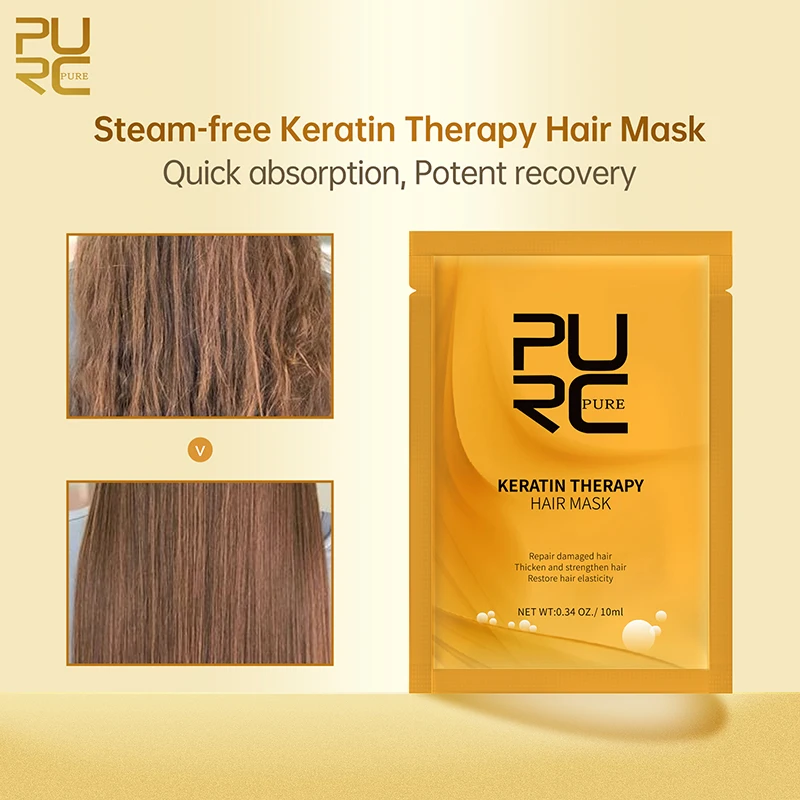 PURC Keratin Straightening Hair Mask Smoothing Hair Treatment Anti-Frizz Repair Damaged Hair Care Products