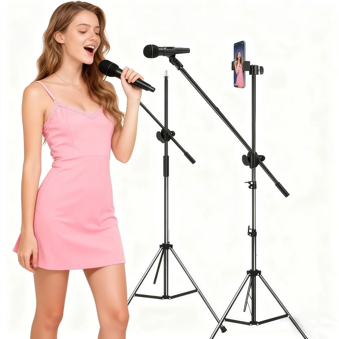 

Подставка для смартфона, подставка для микрофона, вращающаяся на 360 градусов подставка, для потоковой передачи музыки в реальном времени, подходит для телескопической подставки для проектора