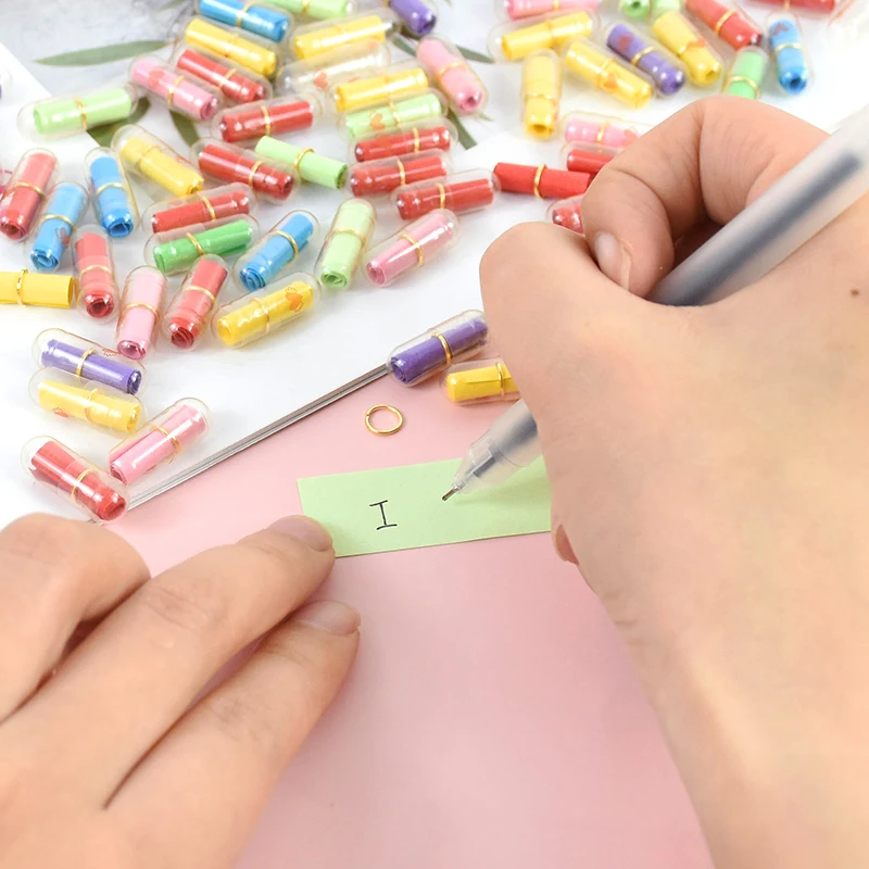 105pcs Message Capsules Letter Love Pill Transparent Color Mini Wish Paper Notes Bottle Wedding Birthday Party Valentine Gifts - view 2