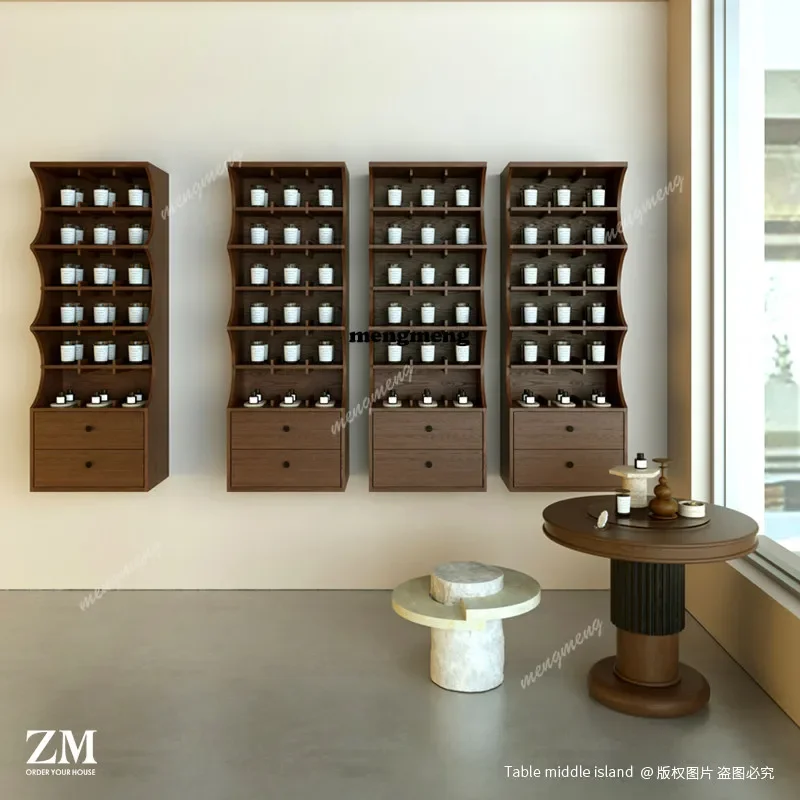 Y136 Fragrance essential oil display cabinet Combination product display cabinet Beauty salon product display cabinet Wood