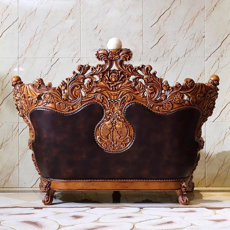 Leather sofa, large luxury and domineering combination American style.