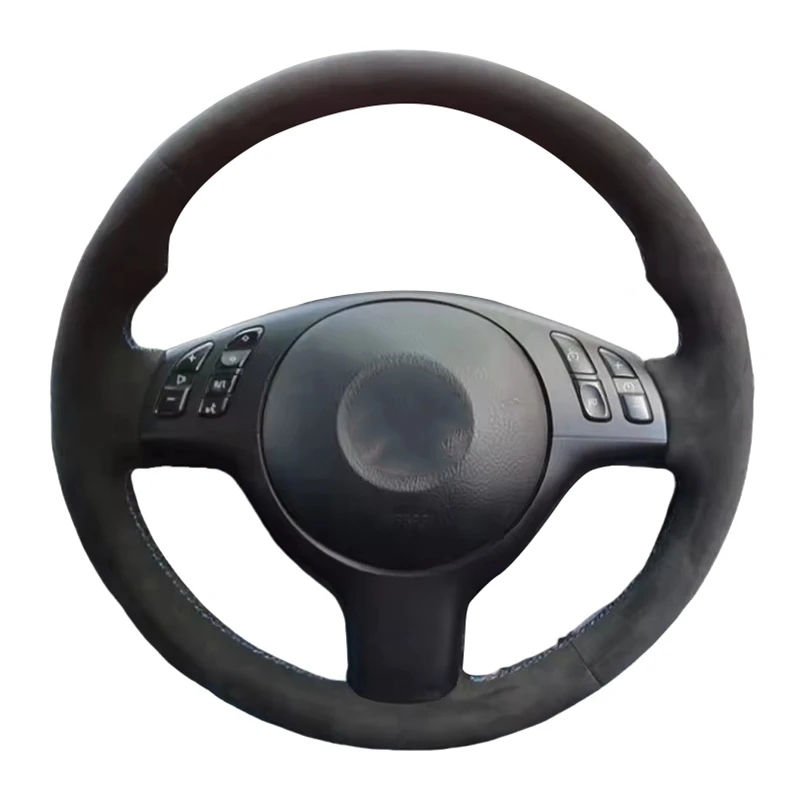 Customized Car Steering Wheel Cover Braid Non-Slip Suede For BMW E46 E39 330i 540i 525i 530i 330Ci M3 2001 2002 2003