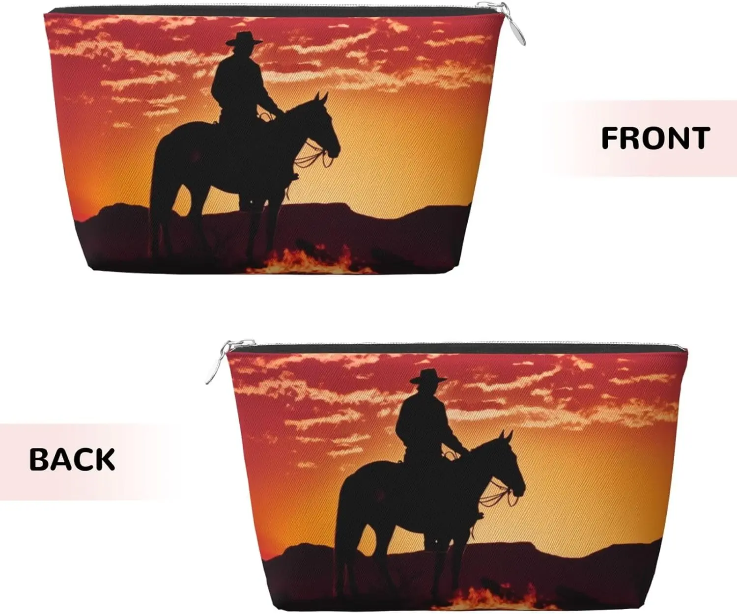 Borsa da toilette da viaggio in pelle stampata Cowboy West