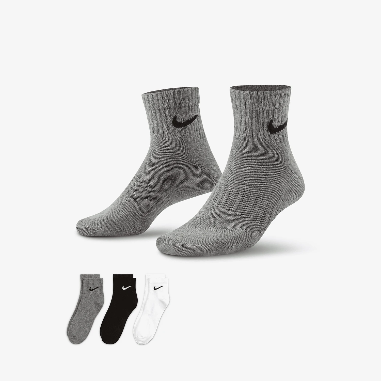 Nike Authentic Classic Men's and Women's Running Breathable Crew Socks, Three-Pack SX7677-964