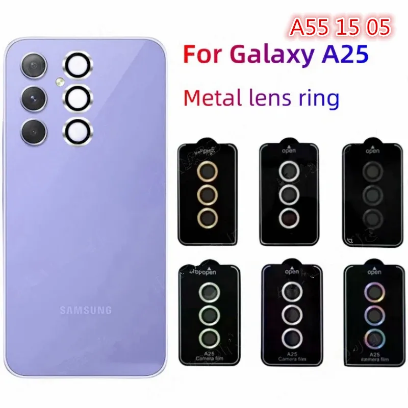 Metal Lens Ring For Samsung Galaxy A55 A25 A15 5G A54 A34 A15 5G Lens protection glass for Samsung A14 A34 a54 Camera Protector