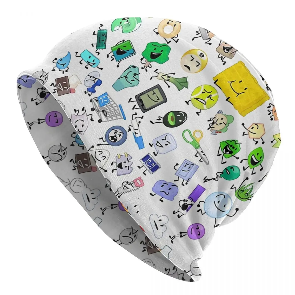 BFDI Inanimate Insanity Cartoon Bonnet Hats Autumn Winter Street Skullies Beanies Hats Battle for Dream Island Head Wrap Caps