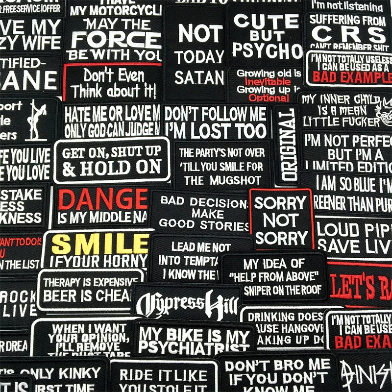 Slogan Letter Embroidery Patches, DIY Iron Patches for Jeans Hats Shirts Jackets Backpacks, Repair DIY Accessories image 3