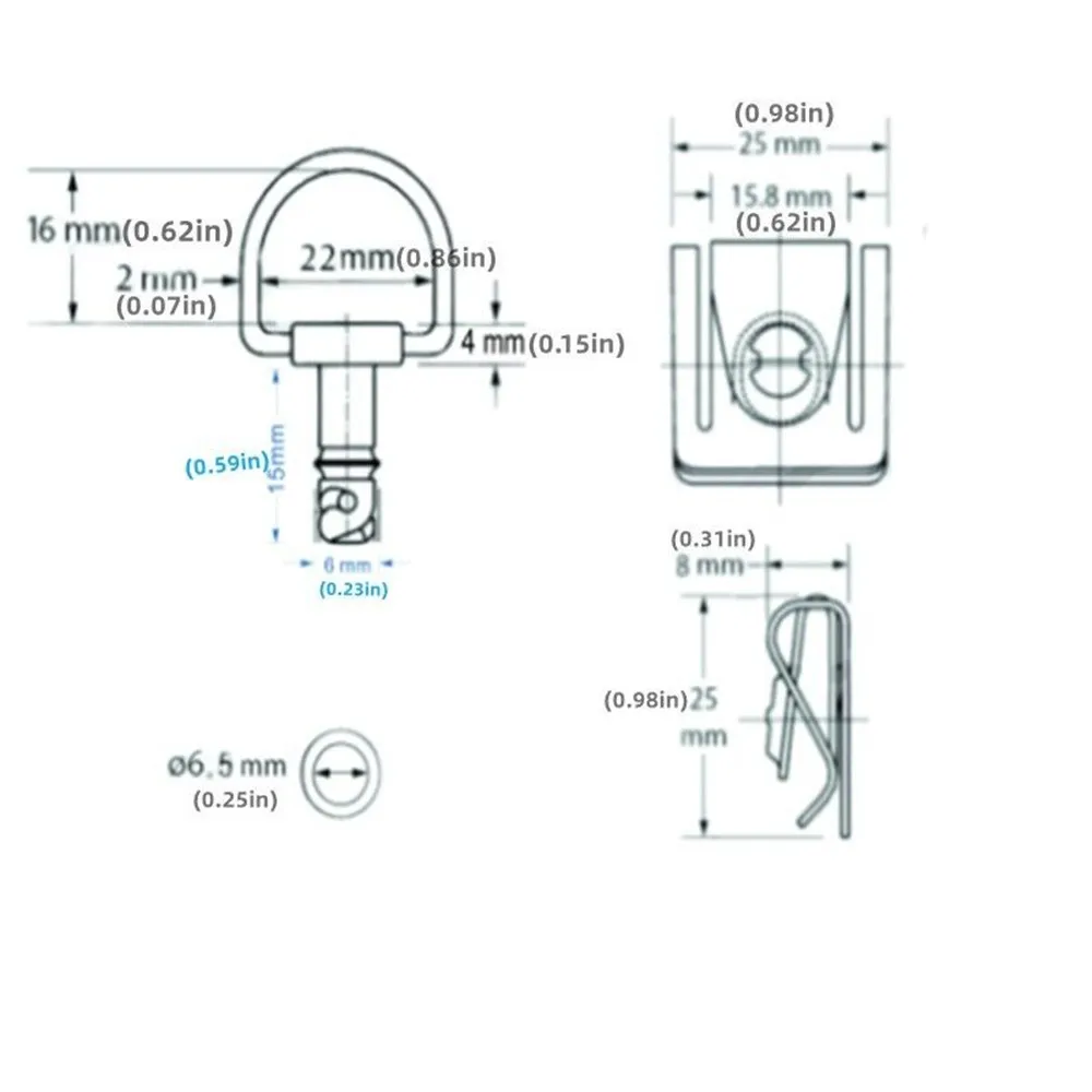 Motorcycle Quick Release D-ring Fasteners Turn Race Fairing Screws Bolts Off-road Cruiser Chopper Cafe Racer