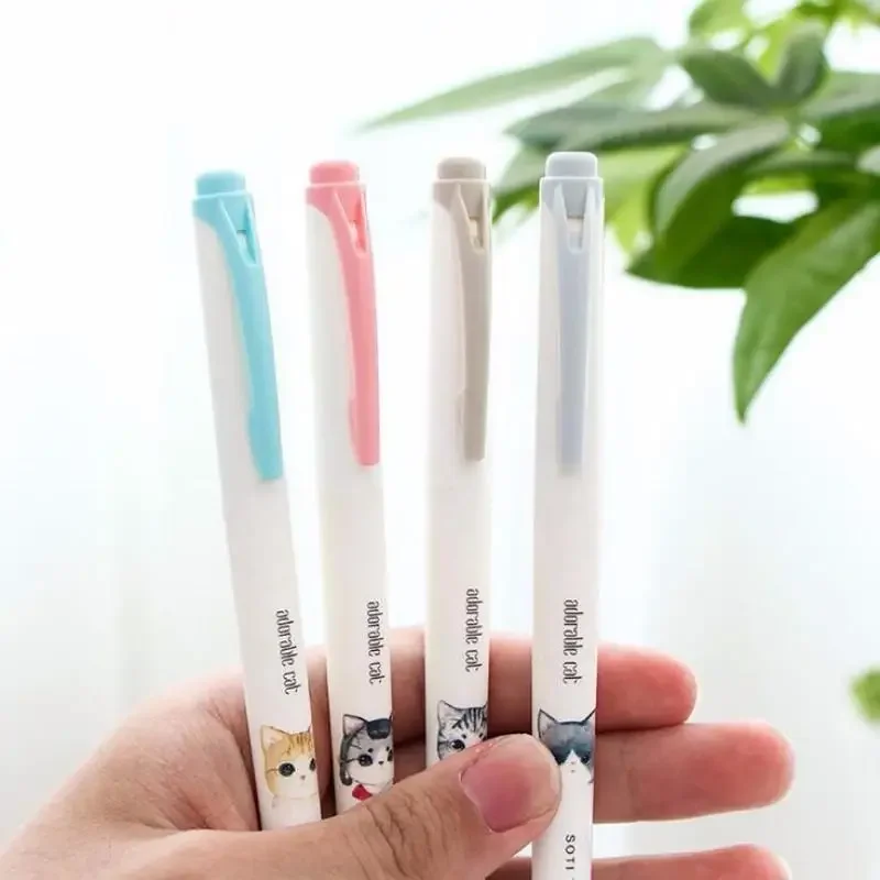 Creative Lovely Cat Simple Erasable Fountain Pen Set  School Office Supply Promotional Gift