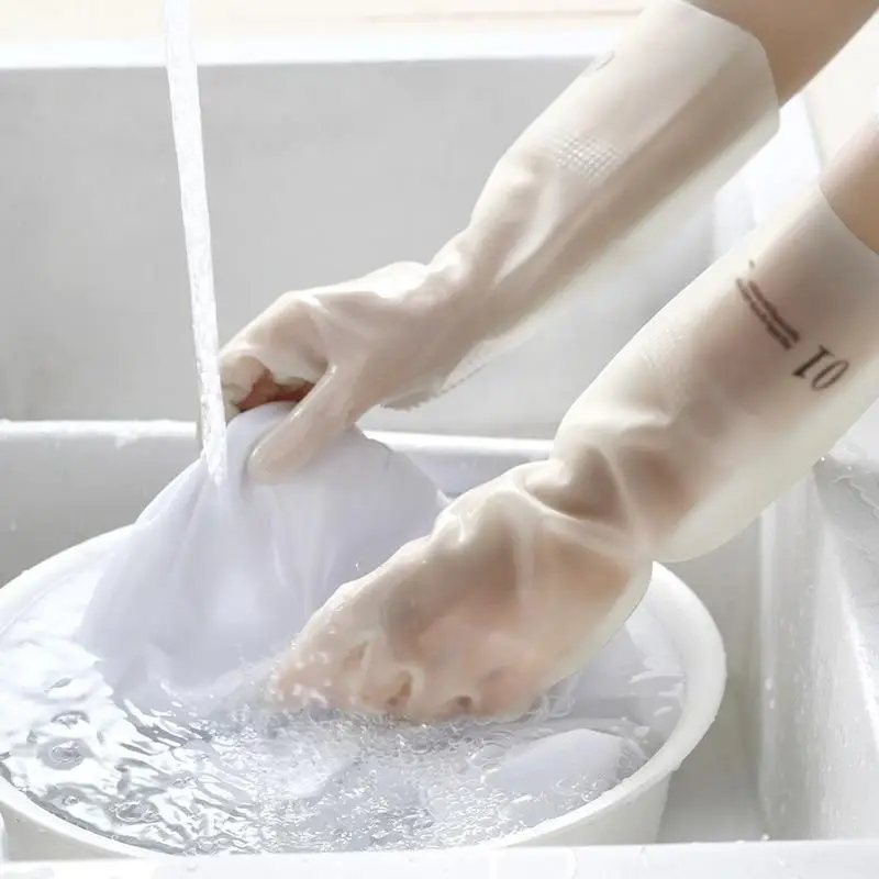 5 Paar wasserdichte Silikon-Haushaltshandschuhe mit rutschfestem Design und niedlichen Mustern für die Küche, zum Geschirrspülen und für alltägliche Hausarbeiten. – Detail 3