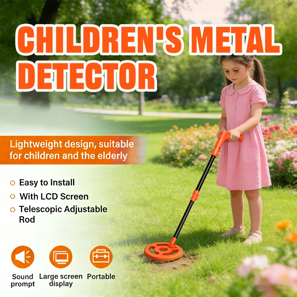 Beginners Metal Detector 6 Inch Handheld High Accuracy With All Metal Pinpoint Modes Waterproof Coil Backlight LCD For Outdoor