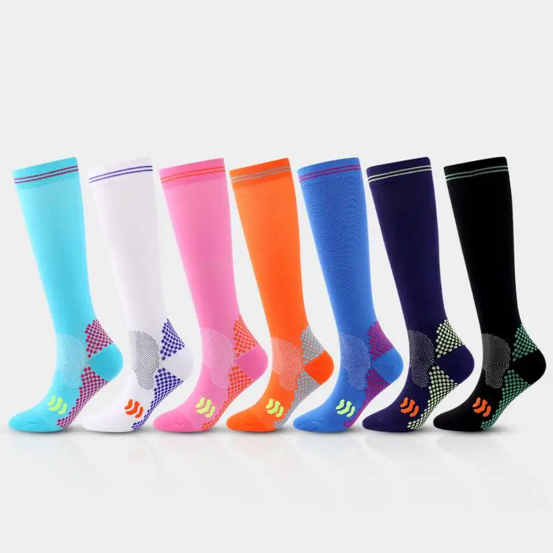 7pair 15-20mmhg Support Outdoor Running Travel Pressure Women Stockings New Sports Multi Color Compression Socks Varicose Edema