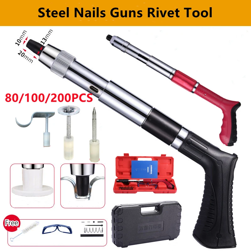 Steel Nail Gun Rivet Gun Anchor Wire Slotting Device Power Tools Concrete Steel Wall Anchor Wire Tufting Gun DIY Home Ceiling