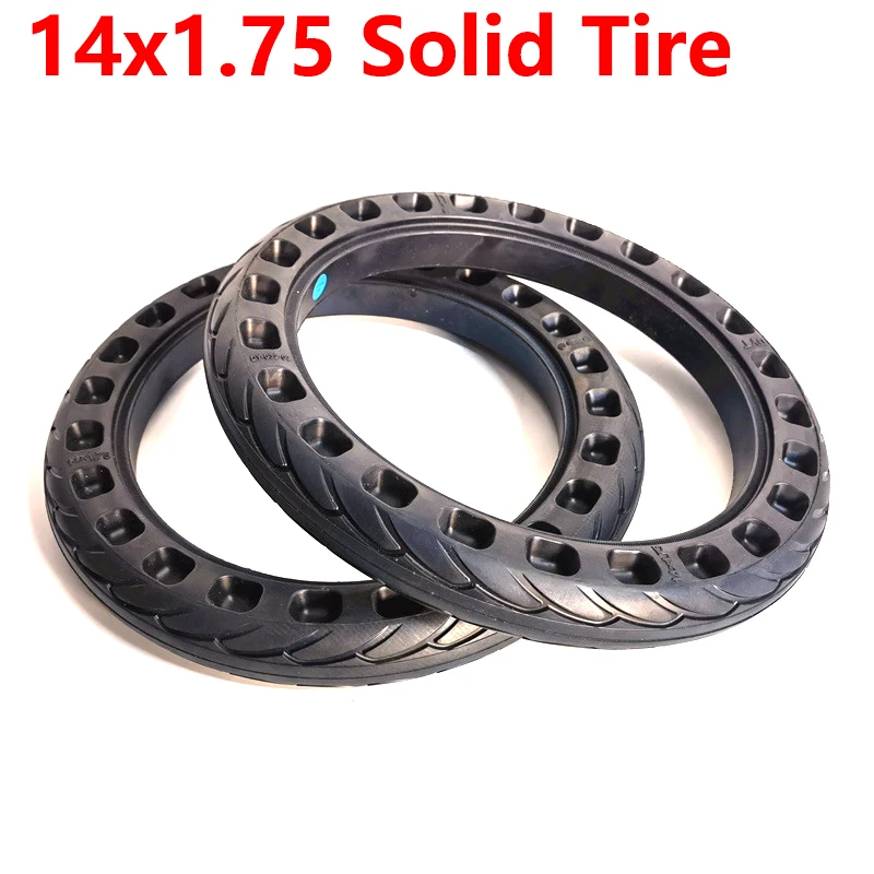 14 Inch 14x1.75 14x1.95 Honeycomb Airless Solid Tire Hollow Tubeless Tyres for Electric Scooter Bicycles Driver