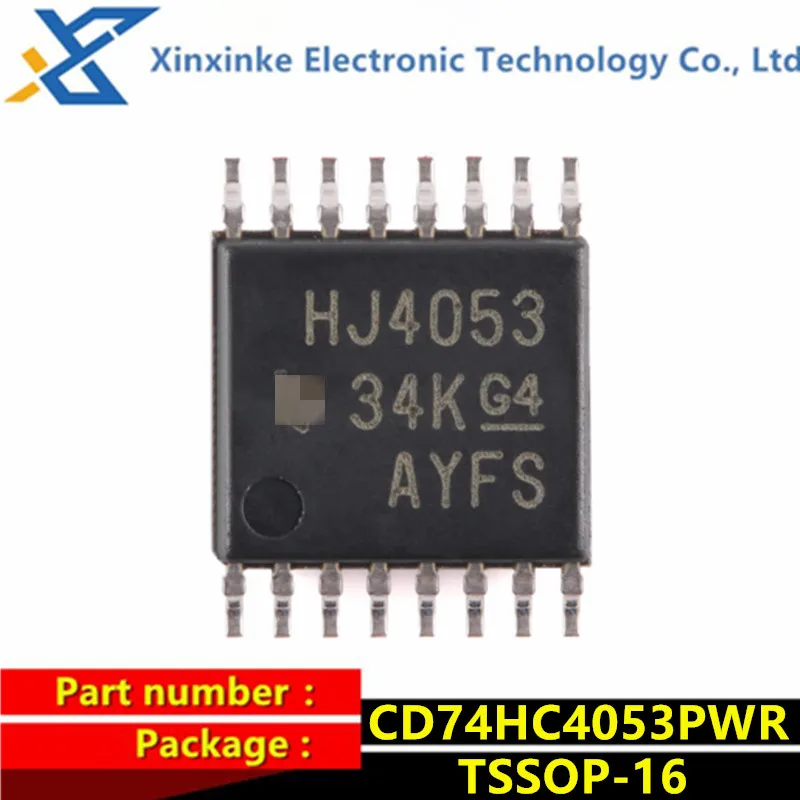 10PCS CD74HC4053PWR TSSOP-16 Silk-screen:HJ4053 Multiplexer Switch ICs Triple 2-Ch Analog Brand new Original
